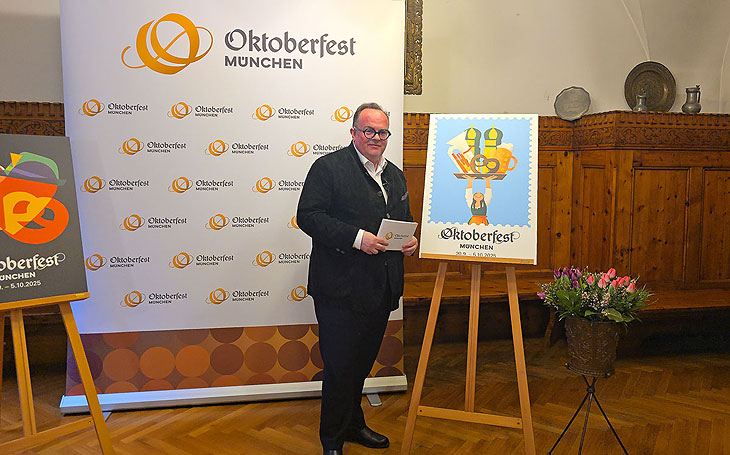 Clemens Baumgärtner stellte die Sieger des Oktoberfest-Plakatwettbewerb 2025  am 07.02.2025 vor (©Foto: Stefan Rescher)